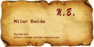 Miler Balda névjegykártya